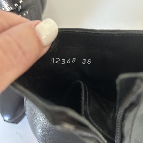 Pertini Boots Womens Sz 38 8 Leather Buckle Stud Ankle Western steampunk witchy - Picture 3 of 12